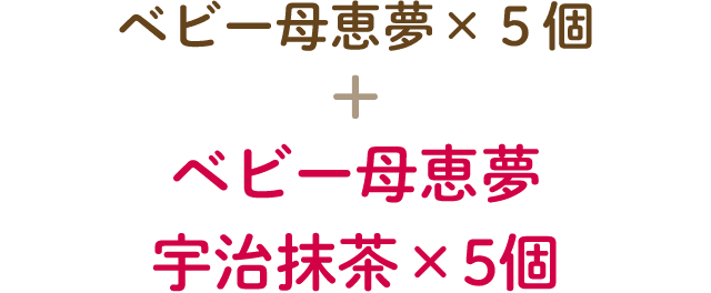 ベビー母恵夢×５個 + ベビー母恵夢 宇治抹茶×5個